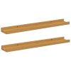  Falpolc polcokkal tárolóval 2 pcs Bézs 60 x 9 x 3 cm Faanyag
