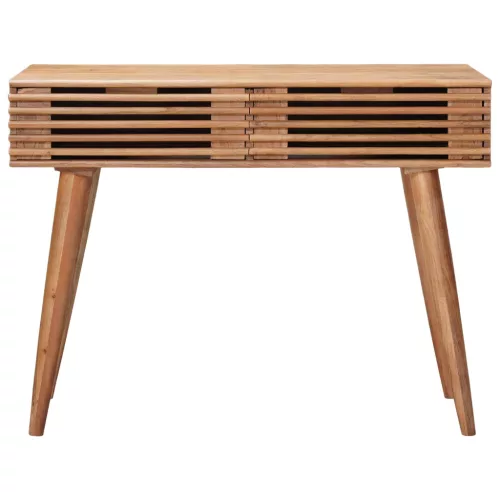  Asztal Természetes 100 x 48 x 76 cm Tömör Akácfa és Műanyag Fa