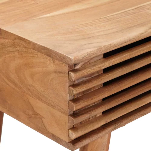  Asztal Természetes 100 x 48 x 76 cm Tömör Akácfa és Műanyag Fa