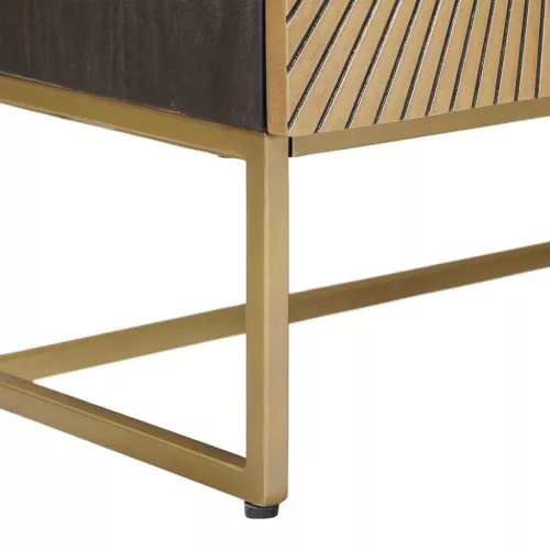  Széf Bronz 105 x 30 x 70 cm Tömör Mangófa és Műszaki Fa