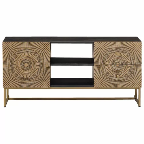  TV szekrény Bronz 105 x 30 x 50 cm Tömör Mangófa és Műszaki Fa
