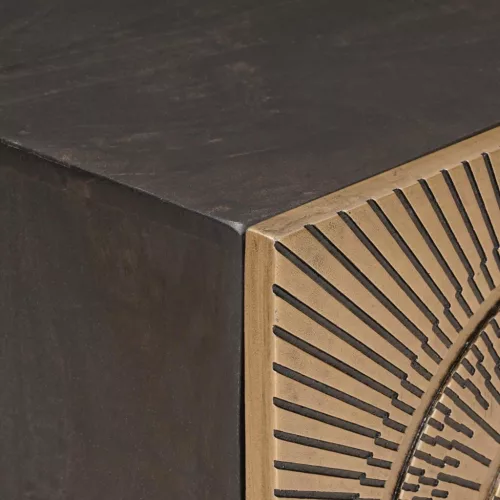  TV szekrény Bronz 105 x 30 x 50 cm Tömör Mangófa és Műszaki Fa