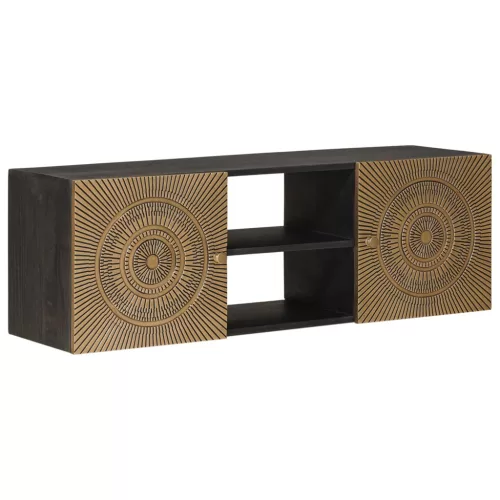 TV szekrény Bronz 105 x 30 x 35 cm Tömör Mangófa és Műszaki Fa