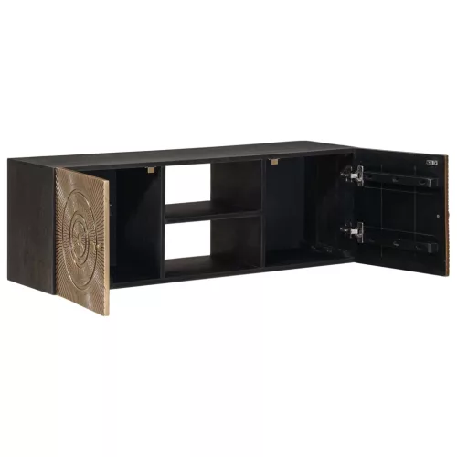  TV szekrény Bronz 105 x 30 x 35 cm Tömör Mangófa és Műszaki Fa