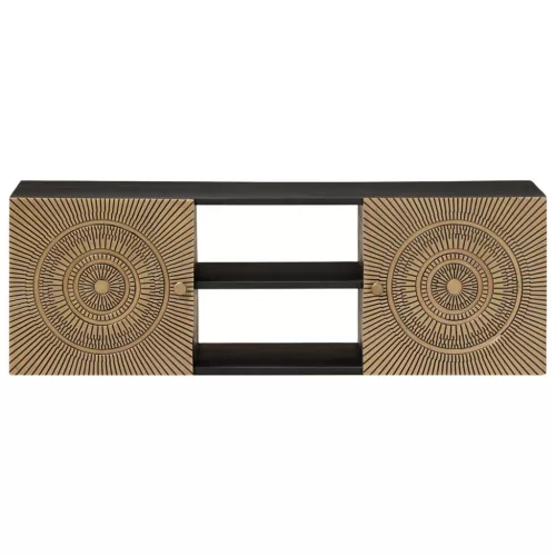  TV szekrény Bronz 105 x 30 x 35 cm Tömör Mangófa és Műszaki Fa