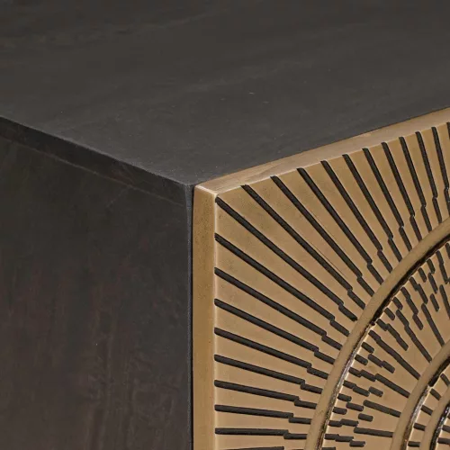  TV szekrény Bronz 105 x 30 x 35 cm Tömör Mangófa és Műszaki Fa