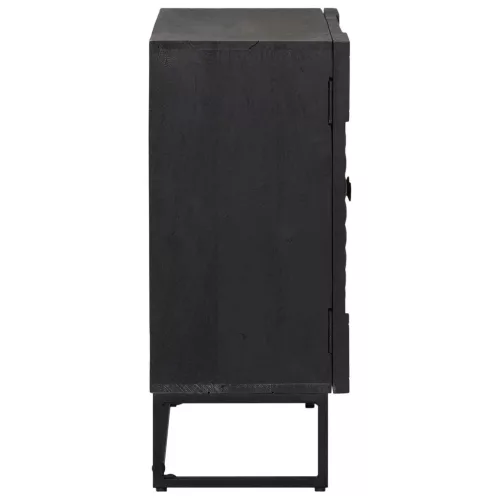  Széf Fekete 55 x 30 x 70 cm Tömör Mangófa és Műszaki Fa