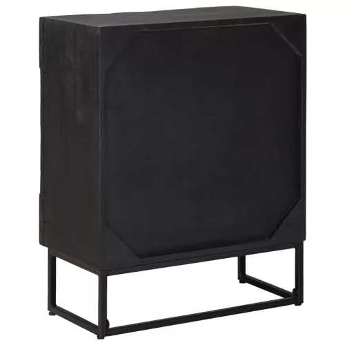  Széf Fekete 55 x 30 x 70 cm Tömör Mangófa és Műszaki Fa