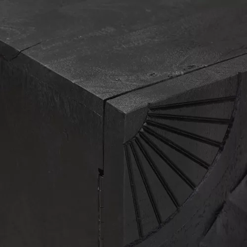  Széf Fekete 55 x 30 x 70 cm Tömör Mangófa és Műszaki Fa