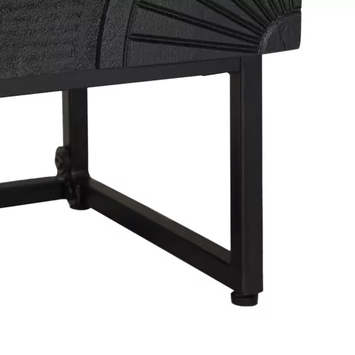  Széf Fekete 55 x 30 x 70 cm Tömör Mangófa és Műszaki Fa