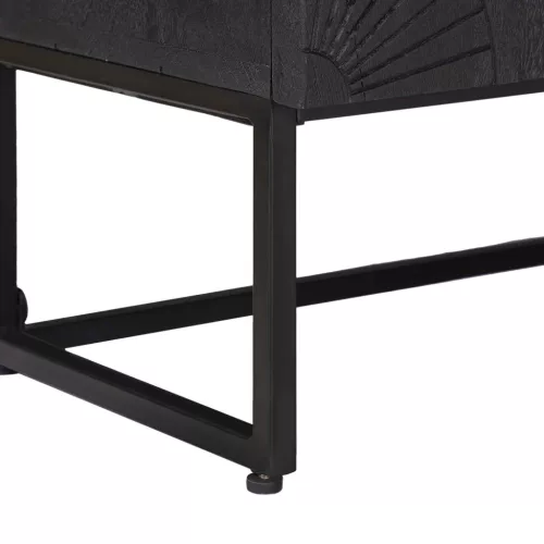  Széf Fekete 105 x 30 x 68 cm Tömör Mangófa és Műszaki Fa