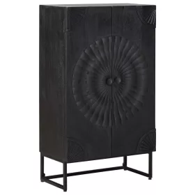    Magasfiú Fekete 55 x 30 x 95 cm Tömör Mangófa és Műszaki Fa