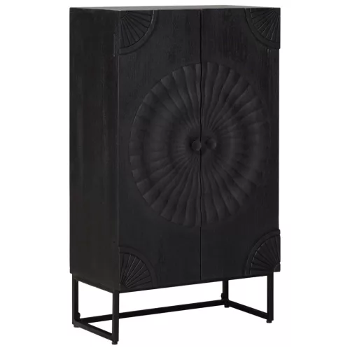  Magasfiú Fekete 55 x 30 x 95 cm Tömör Mangófa és Műszaki Fa