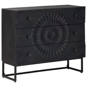  Fiókos szekrény fiókkal Fekete 75 x 30 x 65 cm