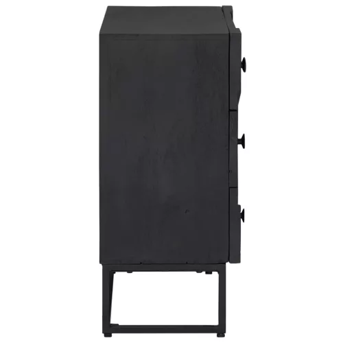  Fiókos szekrény fiókkal Fekete 75 x 30 x 65 cm