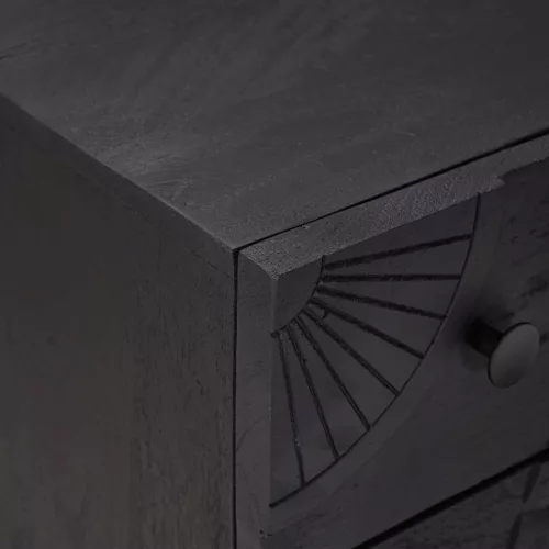  Fiókos szekrény fiókkal Fekete 75 x 30 x 65 cm