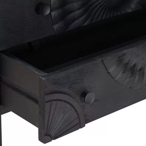  Fiókos szekrény fiókkal Fekete 75 x 30 x 65 cm