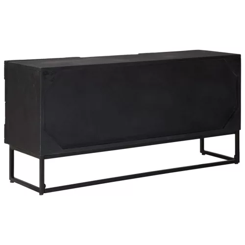  TV szekrény Fekete 105 x 30 x 54 cm Tömör Mangófa és Műszaki Fa