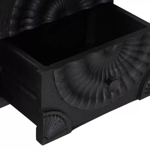  TV szekrény Fekete 105 x 30 x 54 cm Tömör Mangófa és Műszaki Fa