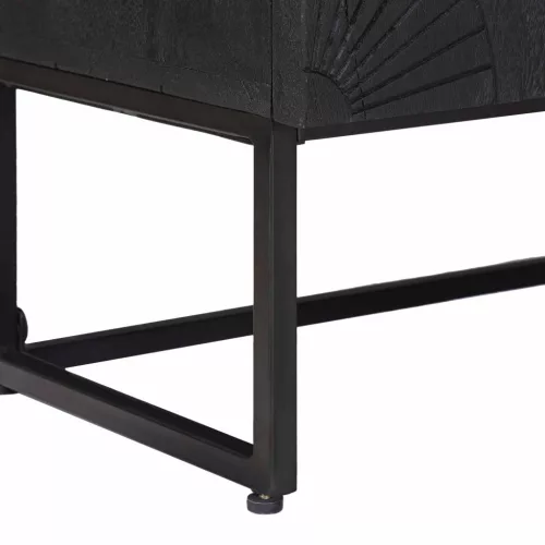  TV szekrény Fekete 105 x 30 x 54 cm Tömör Mangófa és Műszaki Fa