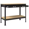  Munkaasztalok fiókkal polcokkal Fekete 81 x 41 x 145 cm Faanyag