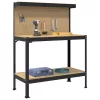  Munkaasztalok polcokkal Fekete 81 x 41 x 145 cm Faanyag