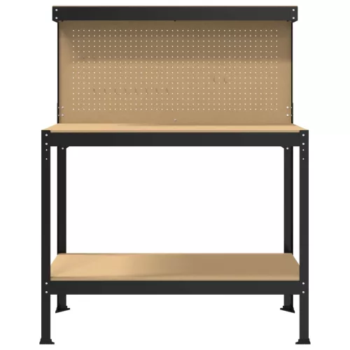  Munkaasztalok polcokkal Fekete 81 x 41 x 145 cm Faanyag