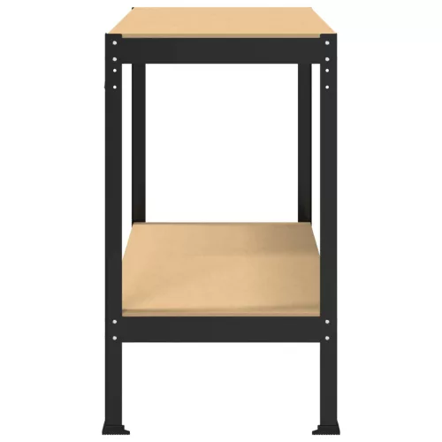  Munkaasztalok polcokkal Fekete 81 x 41 x 145 cm Faanyag