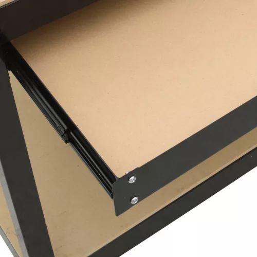  Munkaasztalok fiókkal polcokkal Fekete 81 x 41 x 145 cm Faanyag