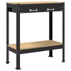  Munkaasztalok fiókkal polcokkal Fekete 81 x 41 x 145 cm Faanyag