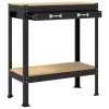  Munkaasztalok fiókkal polcokkal Fekete 81 x 41 x 145 cm Faanyag