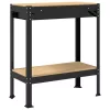  Munkaasztalok fiókkal polcokkal Fekete 81 x 41 x 145 cm Faanyag