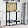  Munkaasztalok polcokkal Fekete 81 x 41 x 145 cm Faanyag