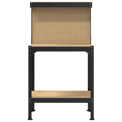  Munkaasztalok polcokkal Fekete 81 x 41 x 145 cm Faanyag