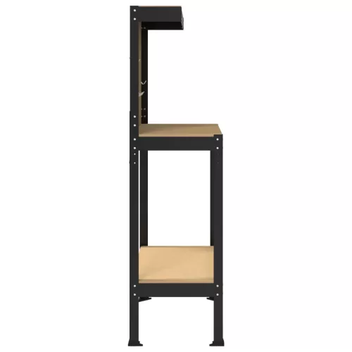  Munkaasztalok polcokkal Fekete 81 x 41 x 145 cm Faanyag