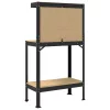 Munkaasztalok polcokkal Fekete 81 x 41 x 145 cm Faanyag
