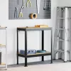  Munkaasztalok polcokkal Fekete 81 x 41 x 145 cm Faanyag