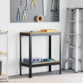  Munkaasztalok polcokkal Fekete 81 x 41 x 145 cm Faanyag