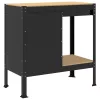  Munkaasztalok fiókkal polcokkal Fekete 81 x 41 x 145 cm Faanyag