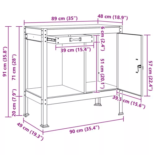  Munkaasztalok fiókkal polcokkal Fekete 81 x 41 x 145 cm Faanyag