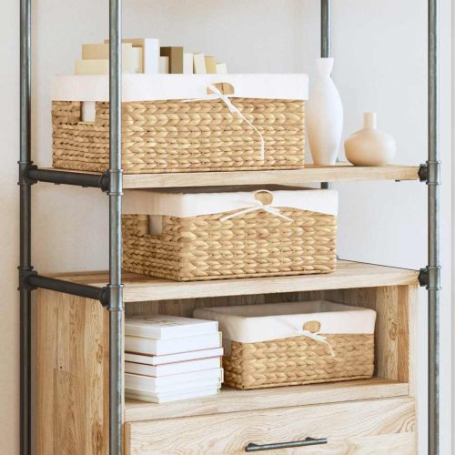  Tárolókosarak 3 pcs Természetes 40 x 30 x 18 cm Vízi jácint