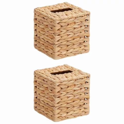  Zsebkendődoboz Fedelek 2 pcs Természetes 14,5 x 14,5 x 15 cm