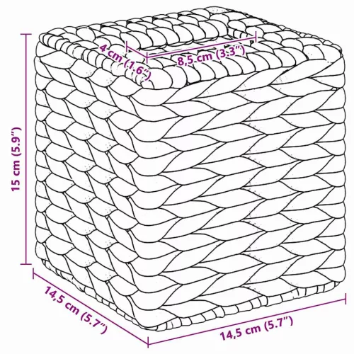  Zsebkendődoboz Fedelek 2 pcs Természetes 14,5 x 14,5 x 15 cm
