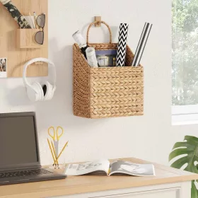    Függő kosár tárolóval Természetes 30 x 17,5 x 38 cm Vízi jácint