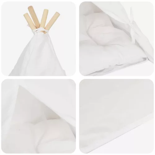  Kiskedvenc teepee párnával Fehér 50 x 50 x 60 cm Poliészter