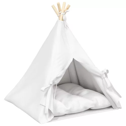  Kiskedvenc teepee párnával Fehér 60 x 60 x 70 cm Poliészter