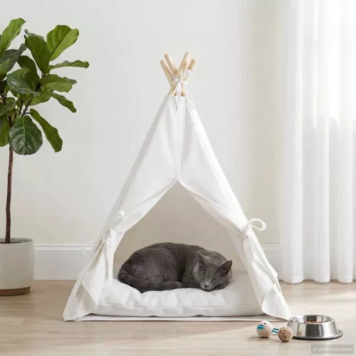  Kiskedvenc teepee párnával Fehér 60 x 60 x 70 cm Poliészter