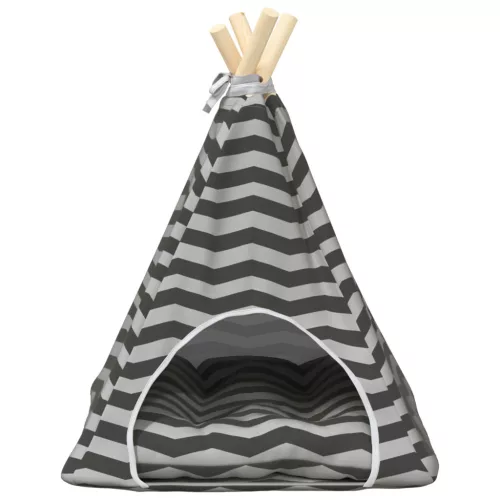  Kiskedvenc teepee párnával Fehér és Szürke 40 x 40 x 50 cm