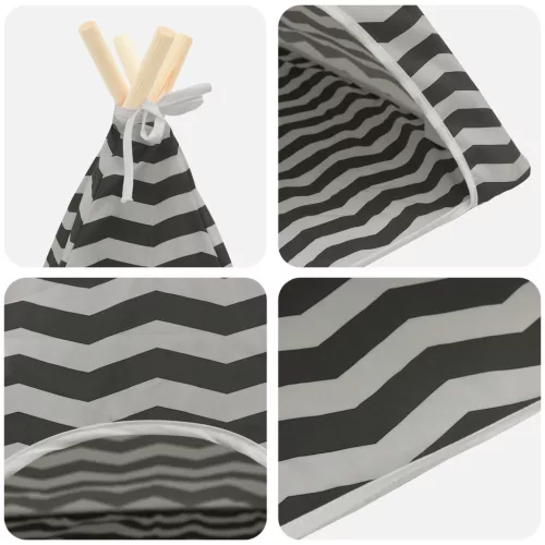  Kiskedvenc teepee párnával Fehér és Szürke 40 x 40 x 50 cm