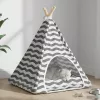  Kiskedvenc teepee párnával Fehér és Szürke 50 x 50 x 60 cm